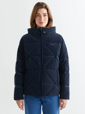 Damska granatowa ocieplana kurtka z kapturem GANT