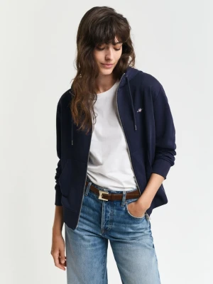 Damska granatowa rozpinana bluza z kapturem GANT