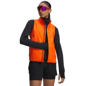 Damska kamizelka do biegania Under Armour UA Velociti Cold Weather Storm - pomarańczowa