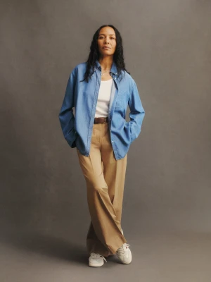 Damska koszula o swobodnym kroju w kolorze indygo GANT