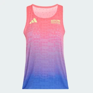 KOSZULKA BEZ RĘKAWÓW DO BIEGANIA BMW BERLIN-MARATHON 2026 ADIZERO WOMEN Adidas beżowy