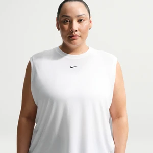 Damska koszulka bez rękawów Dri-FIT Nike One Relaxed (duże rozmiary) - Biel