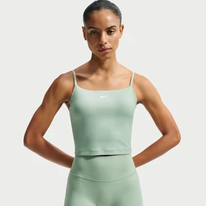 Damska koszulka bez rękawów lub stanik sportowy z regulacją i wkładkami zapewniający średnie wsparcie Nike One - Zieleń
