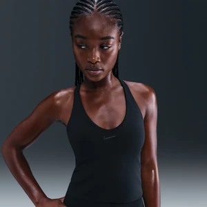 Damska koszulka bez rękawów lub stanik sportowy z wkładkami i średnim wsparciem Nike Universa - Czerń