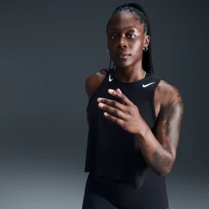Damska koszulka bez rękawów o skróconym kroju do biegania Dri-FIT ADV Nike AeroSwift - Czerń