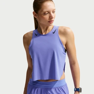 Damska koszulka bez rękawów o skróconym kroju do biegania Dri-FIT ADV Nike AeroSwift - Niebieski
