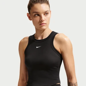 Damska koszulka bez rękawów o skróconym kroju Dri-FIT Nike One Fitted - Czerń