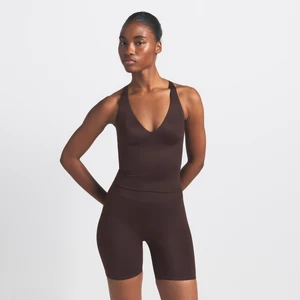 Damska koszulka bez rękawów z dekoltem w kształcie litery V NikeSKIMS Shine - Brązowy