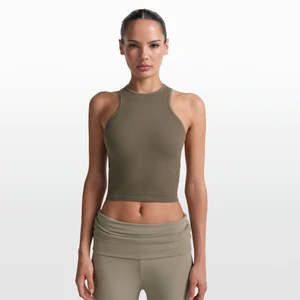 Damska koszulka bez rękawówc z wycięciem na plecach w stylu bokserskim NikeSKIMS Ribbed Seamless - Brązowy