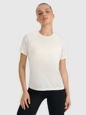 Damska koszulka do biegania 4F 4FWAW25TFTSF1502 - biała