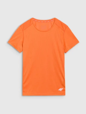 Damska koszulka do biegania 4F 4FWSS25TFTSF1265 - pomarańczowa