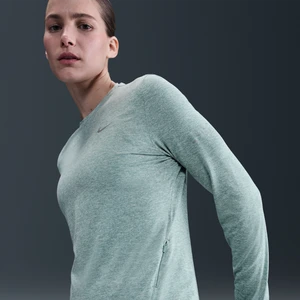Damska koszulka do biegania chroniąca przed promieniowaniem UV z długim rękawem i półokrągłym dekoltem Dri-FIT Nike Swift - Zieleń
