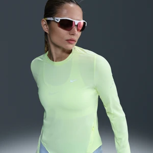 Zdjęcie produktu Damska koszulka do biegania chroniąca przed promieniowaniem UV z długim rękawem i półokrągłym dekoltem Dri-FIT Nike Swift - Żółty