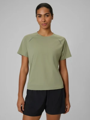 Damska koszulka do biegania szybkochnąca 4F 4FWSS26TFTSF1805 - khaki