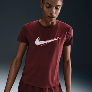 Damska koszulka do biegania z krótkim rękawem Dri-FIT Nike One Swoosh - Czerwony