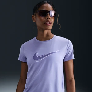 Damska koszulka do biegania z krótkim rękawem Dri-FIT Nike One Swoosh - Fiolet