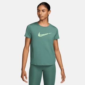 Damska koszulka do biegania z krótkim rękawem Dri-FIT Nike One Swoosh - Zieleń