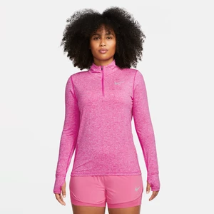 Damska koszulka do biegania z zamkiem 1/2 Nike - Różowy