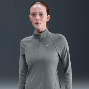 Damska koszulka do biegania z zamkiem 1/4 Dri-FIT Nike Tempo - Szary