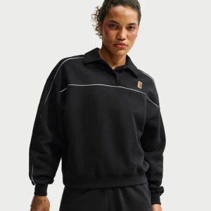 Damska koszulka dzianinowa z długim rękawem do tenisa NikeCourt Court Collection - Czerń