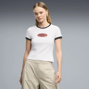 Damska koszulka FUTURE.PUMA.ARCHIVE Slim Graphic Ringer, Odzież, Biały