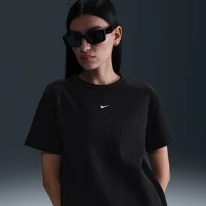 Damska koszulka o luźnym kroju z krótkim rękawem Nike Sportswear Chill Waffle - Czerń