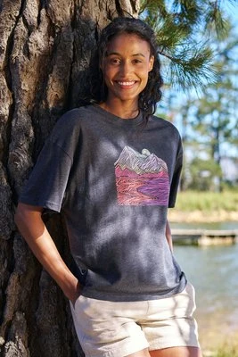 Damska koszulka o obszernym kroju — krajobraz - Grey Mountain Warehouse