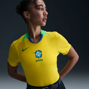Damska koszulka piłkarska Nike Dri-FIT Brazylia Stadium 2025 (drużyna kobiet) (wersja domowa) – replika - Żółty