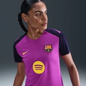 Damska koszulka piłkarska z krótkim rękawem Nike Dri-FIT FC Barcelona Strike - Fiolet