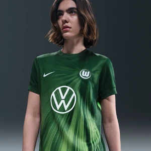 Damska koszulka piłkarska z krótkim rękawem Nike Dri-FIT Vfl Wolfsburg Stadium 2025/2026 (wersja domowa) – replika - Zieleń