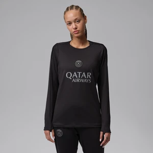 Damska koszulka piłkarska z półokrągłym dekoltem Jordan Dri-FIT Paris Saint-Germain Strike (wersja czwarta) - Czerń