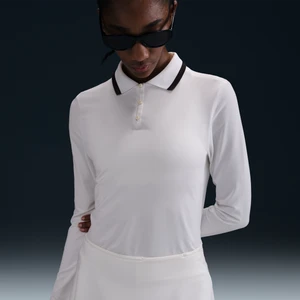 Damska koszulka polo do golfa z długim rękawem i ochroną przed promieniowaniem UV Dri-FIT Nike Tour - Biel