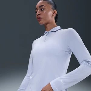 Damska koszulka polo do golfa z długim rękawem i ochroną przed promieniowaniem UV Dri-FIT Nike Tour - Szary