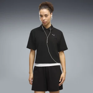 Damska koszulka polo PUMA Class o luźnym kroju, Odzież, Czarny