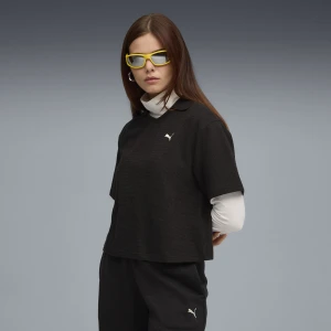 Damska koszulka polo PUMA Class o luźnym kroju, Odzież, Czarny,