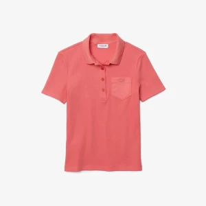 Damska Koszulka Polo Slim Fit Z Bawełny Prążkowanej LACOSTE