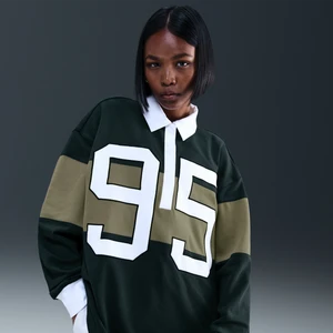 Damska koszulka polo z długim rękawem i grafiką Nike - Zieleń