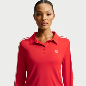 Damska koszulka polo z długim rękawem NikeSKIMS Stretch Knit - Czerwony