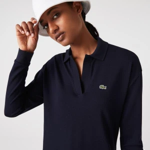 Damska Koszulka Polo Z Otwartym Kołnierzykiem Regular Fit Lacoste