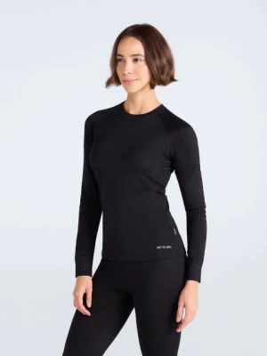 Damska koszulka termoaktywna z długim rękawem Merino - Black Animal