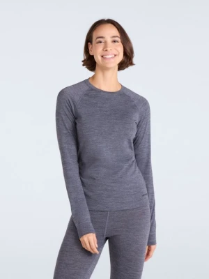 Damska koszulka termoaktywna z długim rękawem Merino - Grey Animal