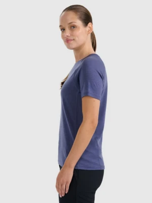 Damska koszulka trekkingowa 4F 4FWAW25TFTSF1527 - granatowa