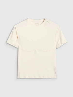 Damska koszulka treningowa 4F 4FWAW25TFTSF1518 - beżowa