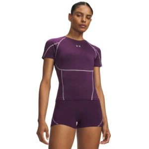 Damska koszulka treningowa Under Armour HeatGear Elite SS - fioletowa