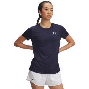 Damska koszulka treningowa Under Armour Tech SSC- Twist - granatowa