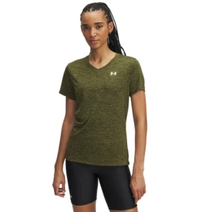Damska koszulka treningowa Under Armour Tech SSV- Twist - khaki