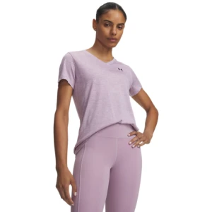 Damska koszulka treningowa Under Armour Tech SSV- Twist - różowa