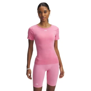 Damska koszulka treningowa Under Armour Vanish Seamless Washed SS - różowa