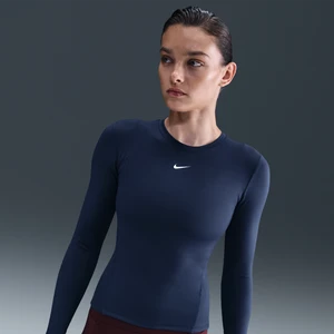 Damska koszulka z długim rękawem Dri-FIT Nike One Fitted - Niebieski
