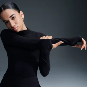 Damska koszulka z długim rękawem Dri-FIT Nike Zenvy - Czerń